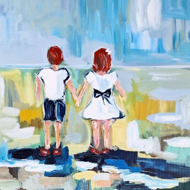 ציור מקורי: אמנות פיגורטיבית מודרנית אימפרסיוניסטית בשם 