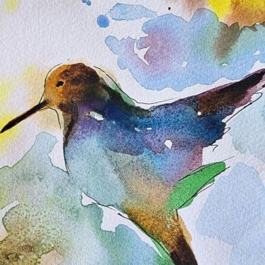 ציור מקורי: ציור בצבעי מים מלא חיים בשם 