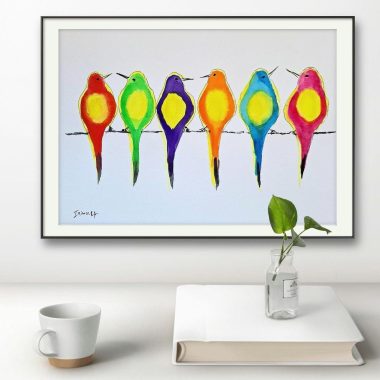 ציור מקורי: היצירה המקורית הממוסגרת בצבעי מים 