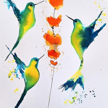 ציור מקורי: יצירת אמנות בצבעי מים בשם 