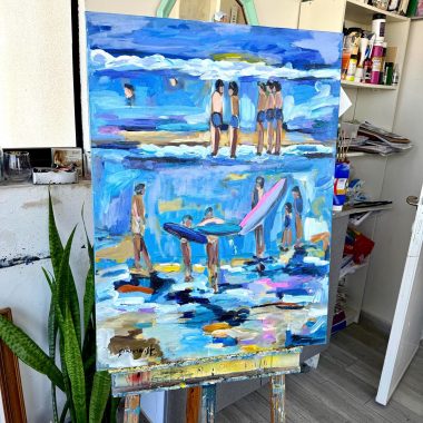 ציור מקורי: יצירת אמנות מודרנית ומופשטת זו, שכותרתה 